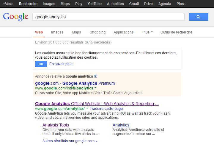 google analytics acces1 recherche